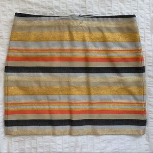 J Crew Metallic Striped Skirt